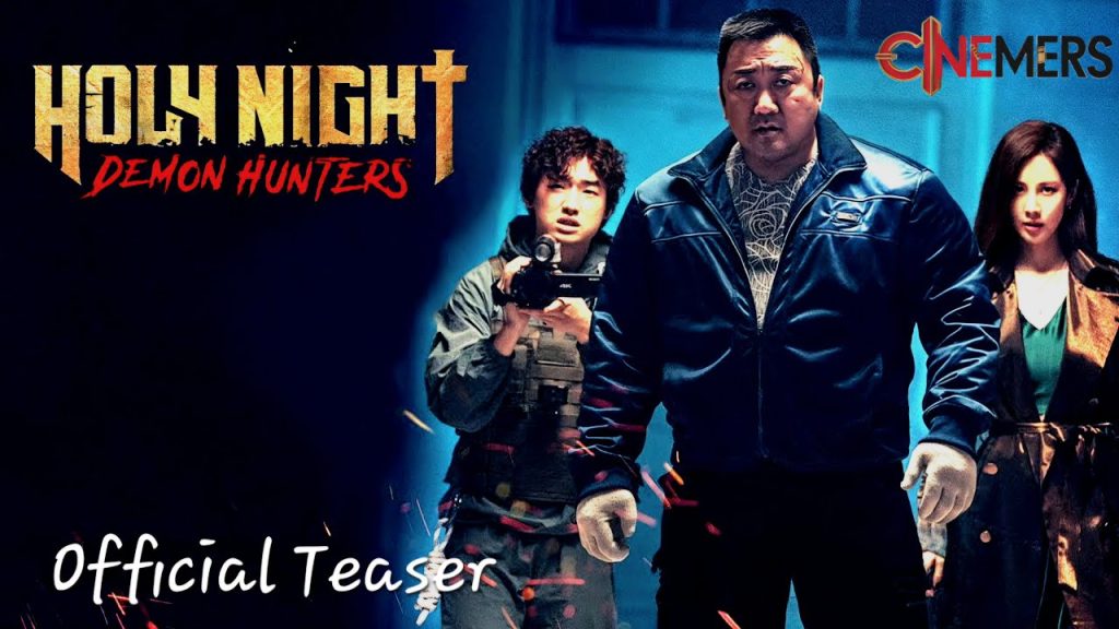 Poster film Korea Holy Night: Demon Hunters (2025) dibintangi Ma Dong-seok, menggabungkan aksi laga dengan horor supranatural.